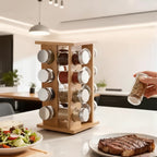 Ordelio 16 Jar Rotating Spice Rack Organizer