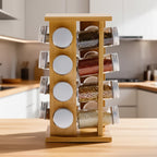 Ordelio 16 Jar Rotating Spice Rack Organizer