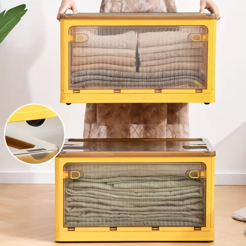 Ordelio Foldable Clear Storage Box with Lid