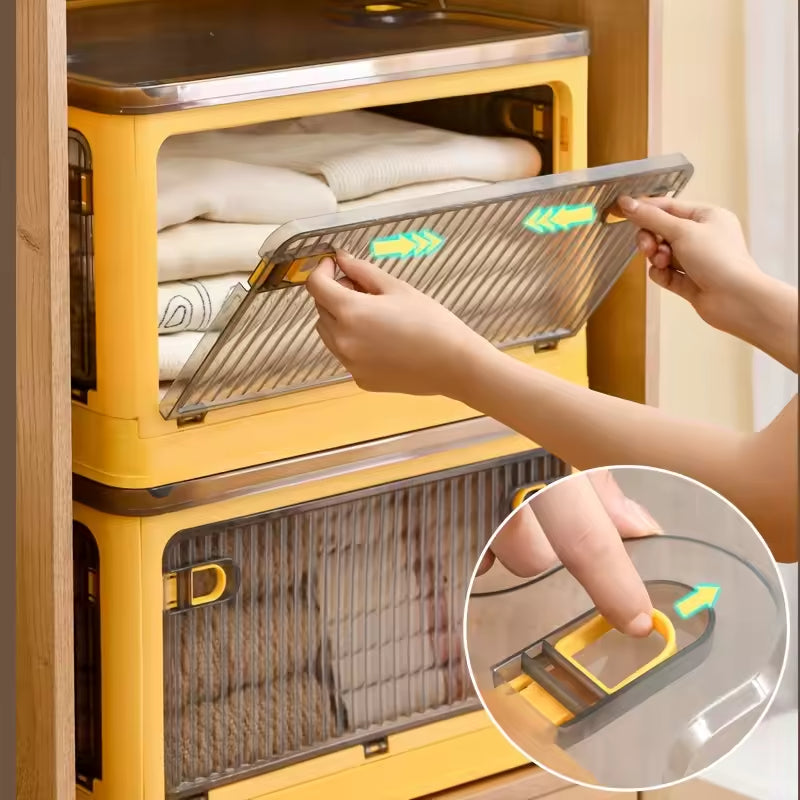 Ordelio Foldable Clear Storage Box with Lid