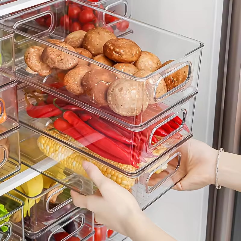 Ordelio Stackable Refrigerator Organizer Bins with Handles