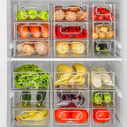 Ordelio Stackable Refrigerator Organizer Bins with Handles