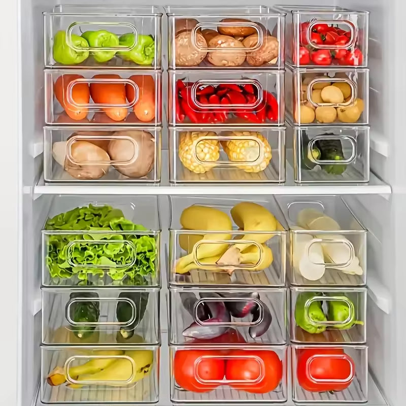 Ordelio Stackable Refrigerator Organizer Bins with Handles